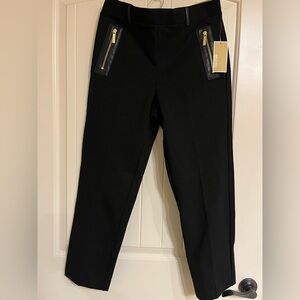 Michael Kors Black Pants with Gold Zippers